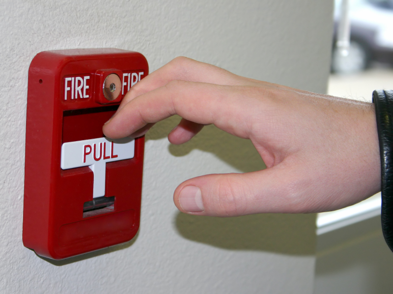 hand pulls fire alarm system