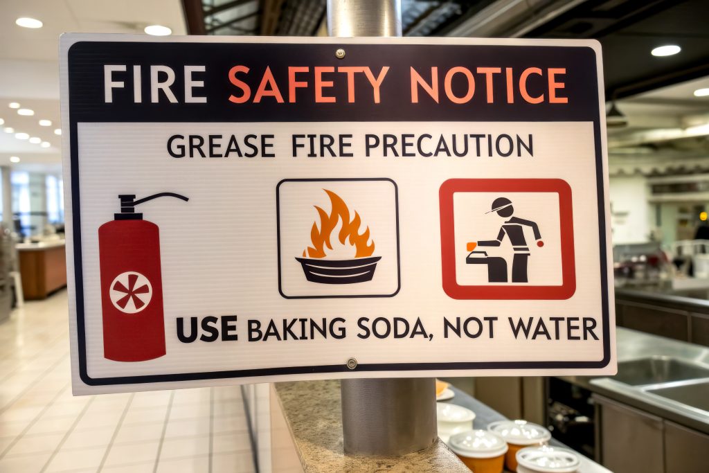 Putting out a grease fire advice